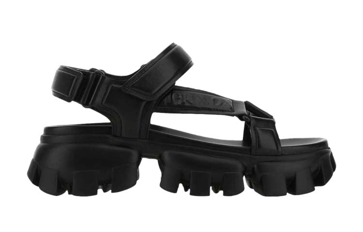 PRADA Nastro Sandal Black Leather