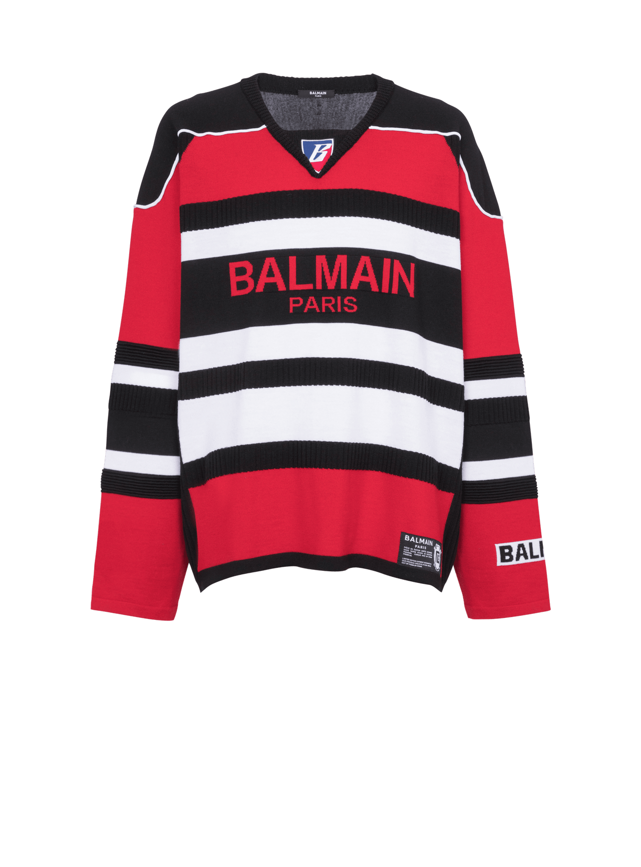 Balmain Men's B-Sporty Bi-Color Boxy Sweater