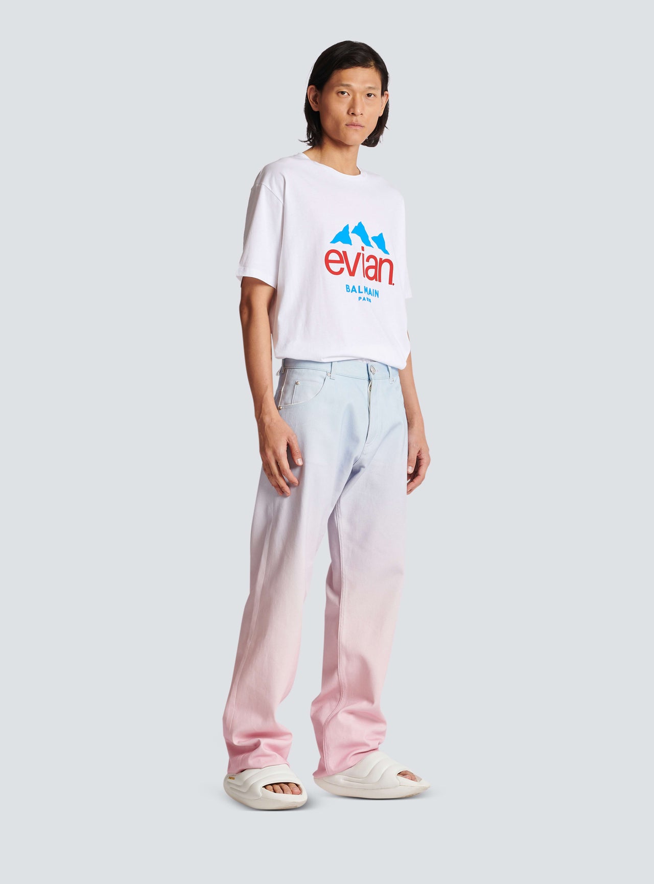 Balmain Men's Balmain X Evian Gradient Denim Pants