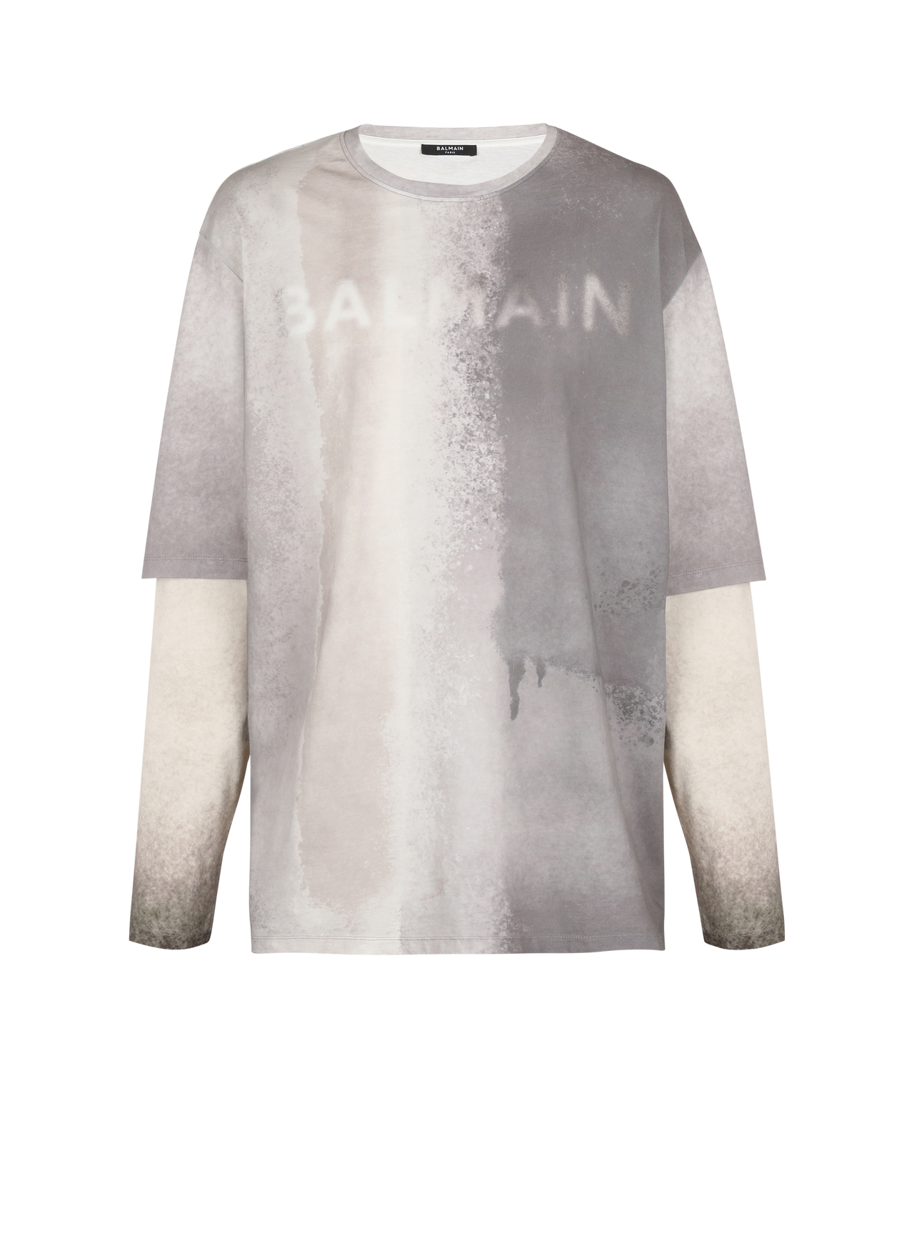 Balmain Men's Balmain Sprayed Double Layer Ls T-Shirt
