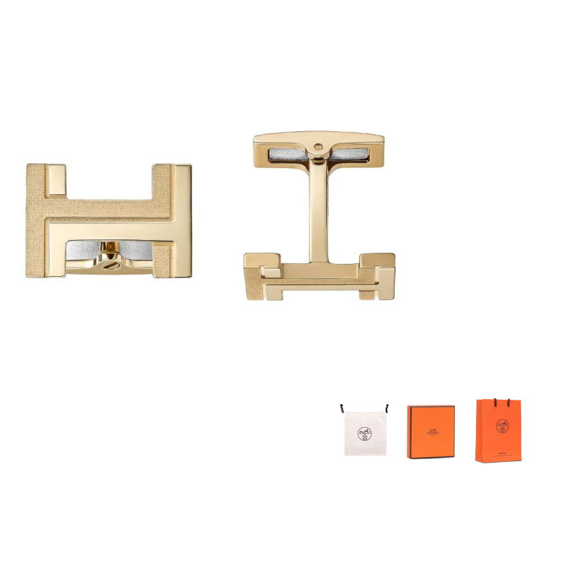 HERMES Metal Cufflinks Men's Gold
