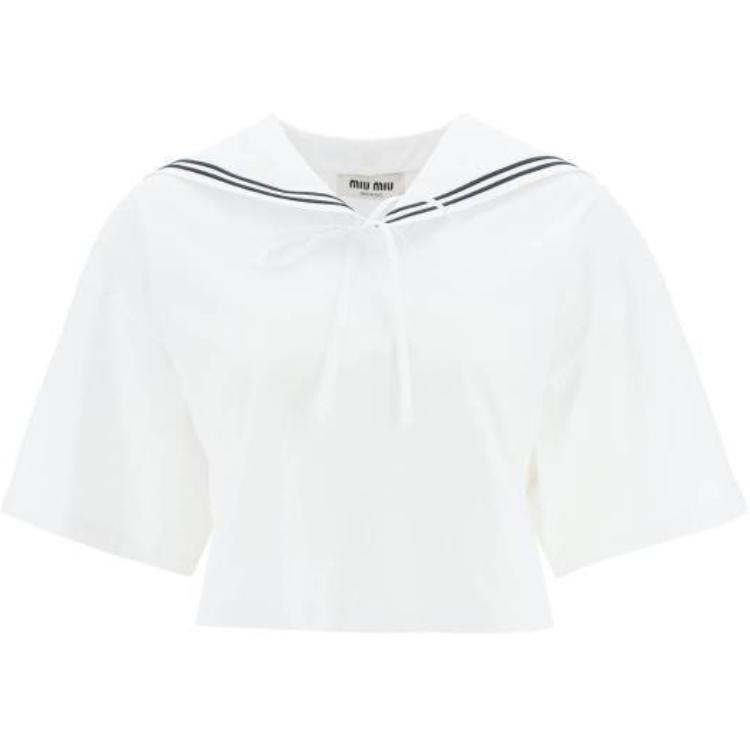 MIU MIU SS23 Crop Top Women's White