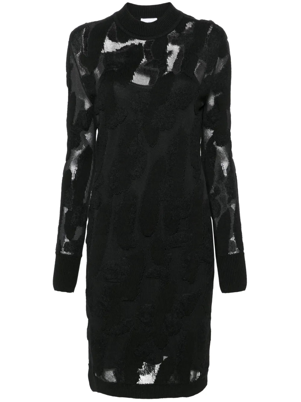 Ferragamo 3D-Knit Semi-Sheer Midi Dress