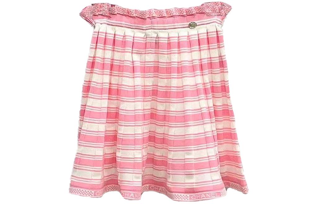 CHANEL 23 Fall And Winter Casual Short Skirts Women's Pink