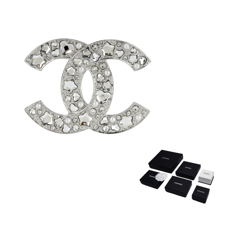CHANEL Brooches Unisex Silver