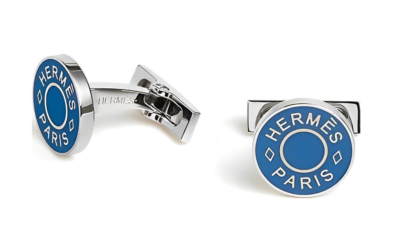 HERMES Cufflinks Men Blue