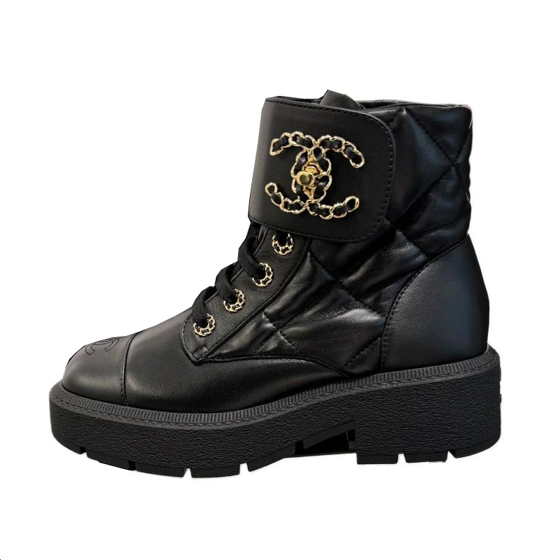 CHANEL Ankle Boots Women's Black
