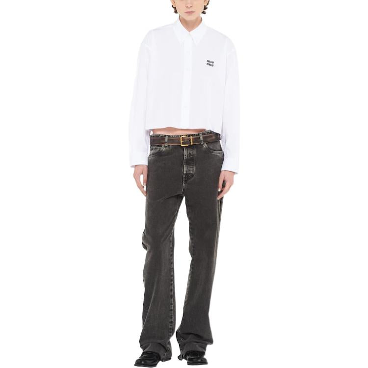 MIU MIU FW22 Crop Tops Women's White