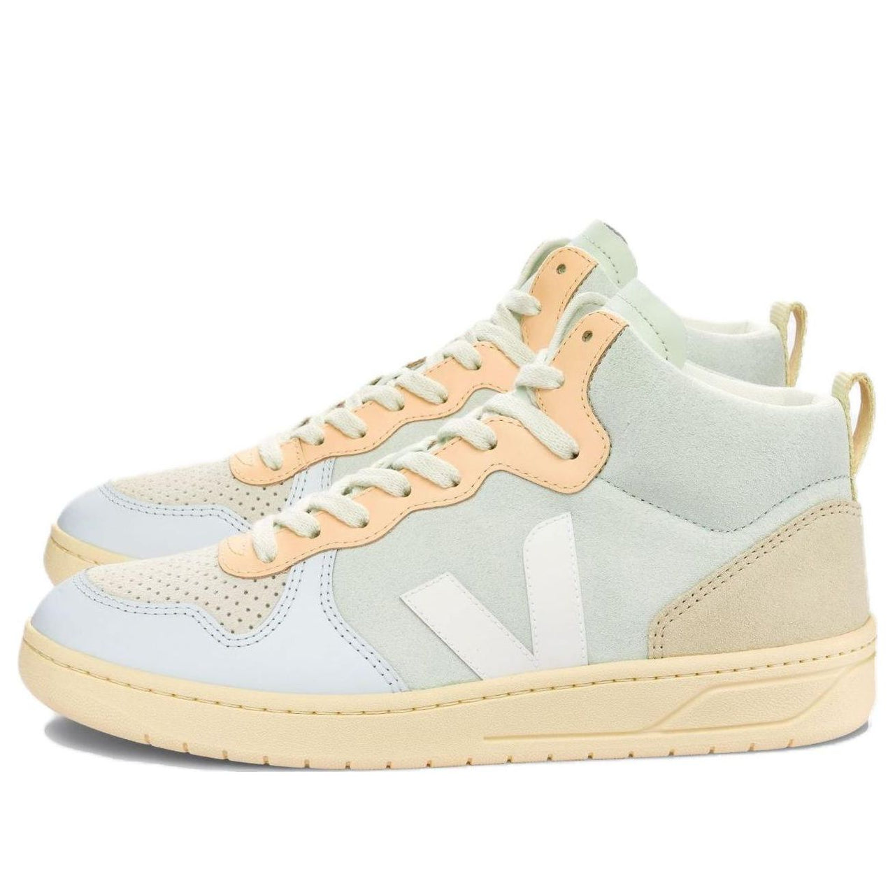 (WMNS) Veja V-15 Suede 'Jade White Multicolor' VQ0303130A