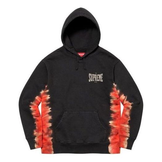 Supreme Bleached Hooded Sweatshirt 'Black Orange' SUP-FW21-304