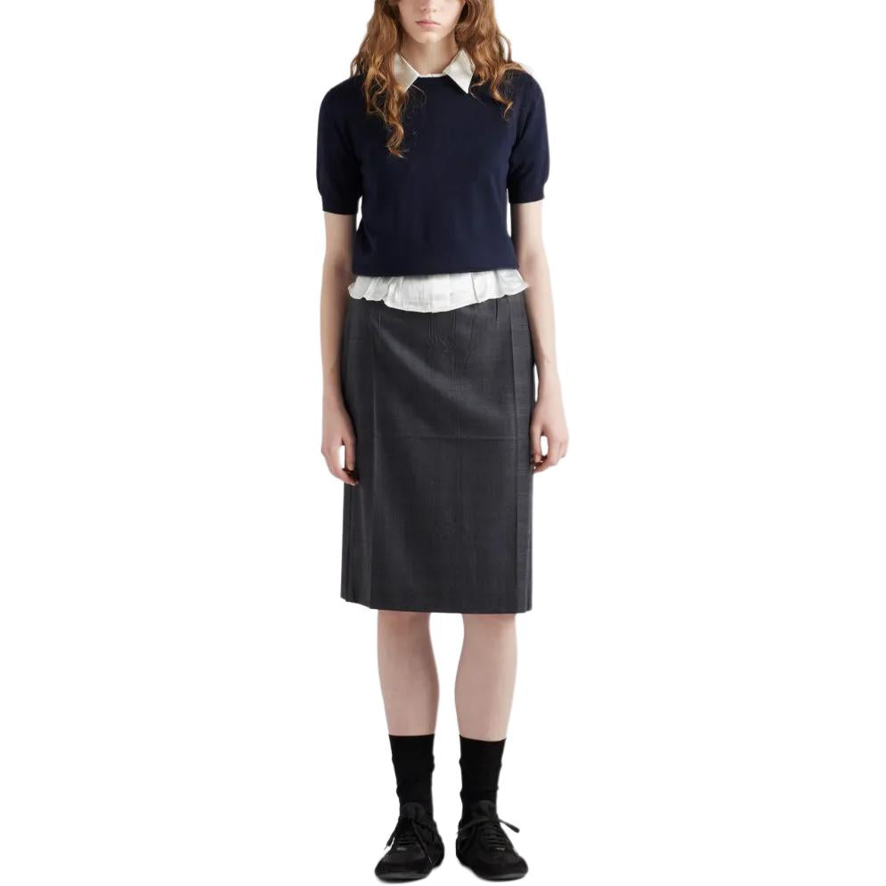 PRADA High Waist Straight Hem Skirt