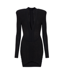 Balmain Women's Ls V Neck Egyptian Knit Short Dress