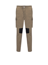 Balmain Men's Cargo Tapered Khaki Cotton & Mesh Pants