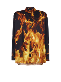 Balmain Men's Fire Printed Twill Shirt