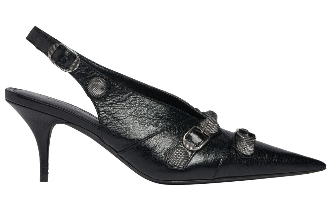 (WMNS) Balenciaga Cagole Slingback 70mm Pumps 'Black' 714251WAD4E1081