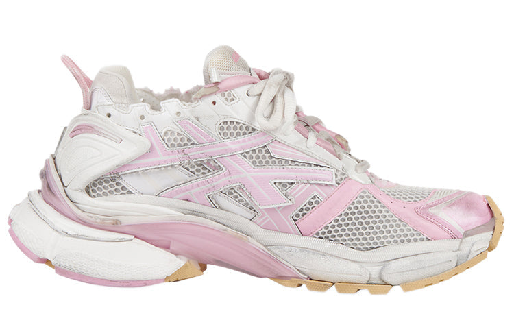 (WMNS) Balenciaga Runner Sneakers 'White Baby Pink Mesh and Nylon' 677402W3RB39059