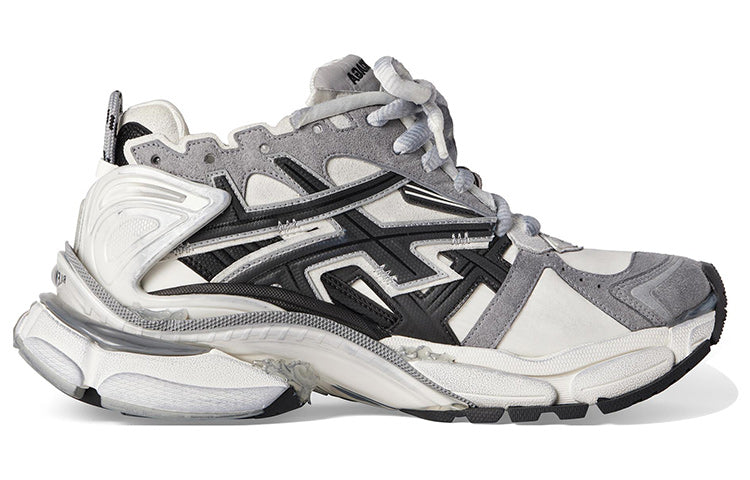 Balenciaga Runner Sneakers 'Grey White Black Nylon and Suede Like Fabric' 772774W3RNY9012
