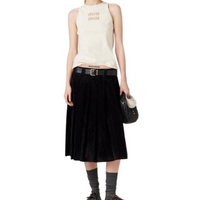 MIU MIU Logo-Embellished Ribbed Sleeveless Top