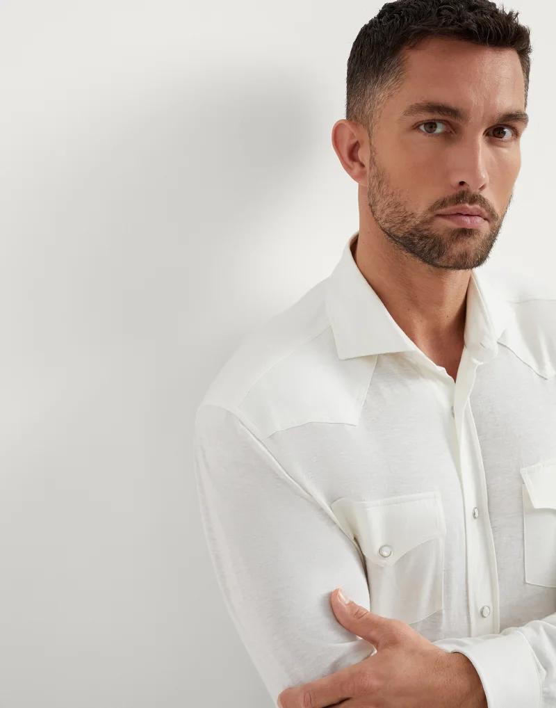 Brunello Cucinelli Long-Sleeve Polo Shirt