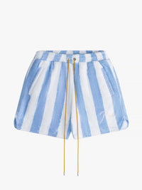 Rhude Men's Striped Loop Terry Short White/light Blue
