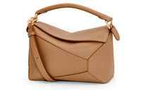 LOEWE Soft Grained Calfskin Shoulder Bag Crossbody Bag Handbag Small Size Women's Toffee Color