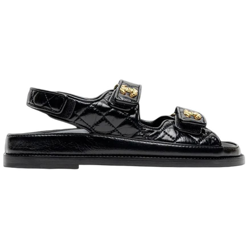 CHANEL Beach Sandals Women's Black