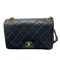CHANEL Lambskin Crossbody Bag, Shoulder Bag Small Size Women's Black