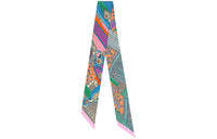 HERMES Silk Scarves Women's Multicolor Green Pink