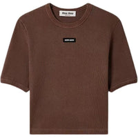 MIU MIU SS25 Crop Tops Women's Cocoa Brown