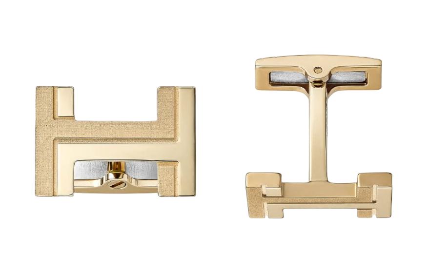 HERMES Metal Cufflinks Men's Gold