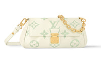 LOUIS VUITTON Favorite Embossed Cow Leather Dumpling Bag, Crossbody Bag, Shoulder Bag Women's Cream White & Green