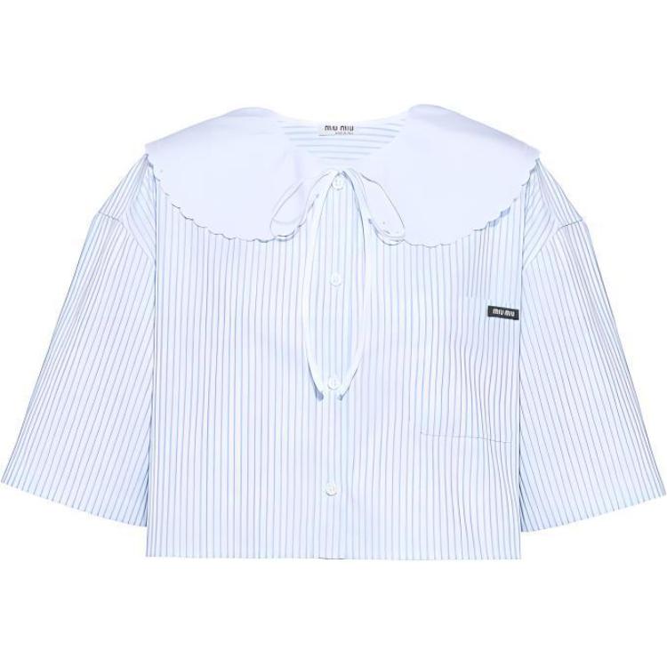 MIU MIU Crop Tops Women's Blue