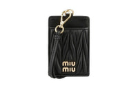 MIU MIU Leather Card Holder Women's Black