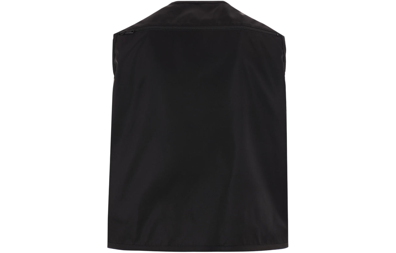 PRADA Enamel-Logo Zipped Cargo Gilet