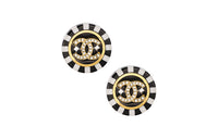 CHANEL Metal Stud Earrings Women's Gold