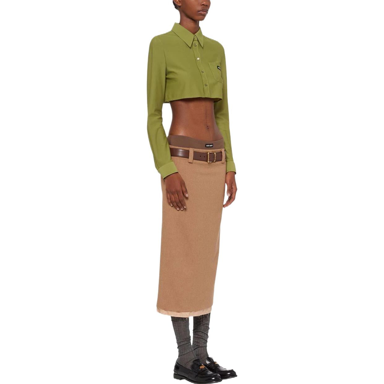 MIU MIU Crop Tops Women's Green