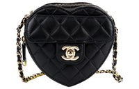 CHANEL Lambskin Heart Bag Handbag Shoulder Bag Crossbody Bag Regular Women's Black