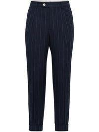Brunello Cucinelli Pinstriped Tapered Trousers