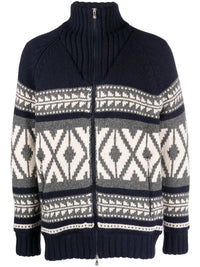 Brunello Cucinelli Argyle-Check Zipped Cardigan