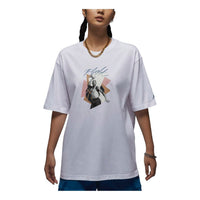 (WMNS) Air Jordan Graphic Oversized T-shirt Asia Sizing 'White' FN5709-100