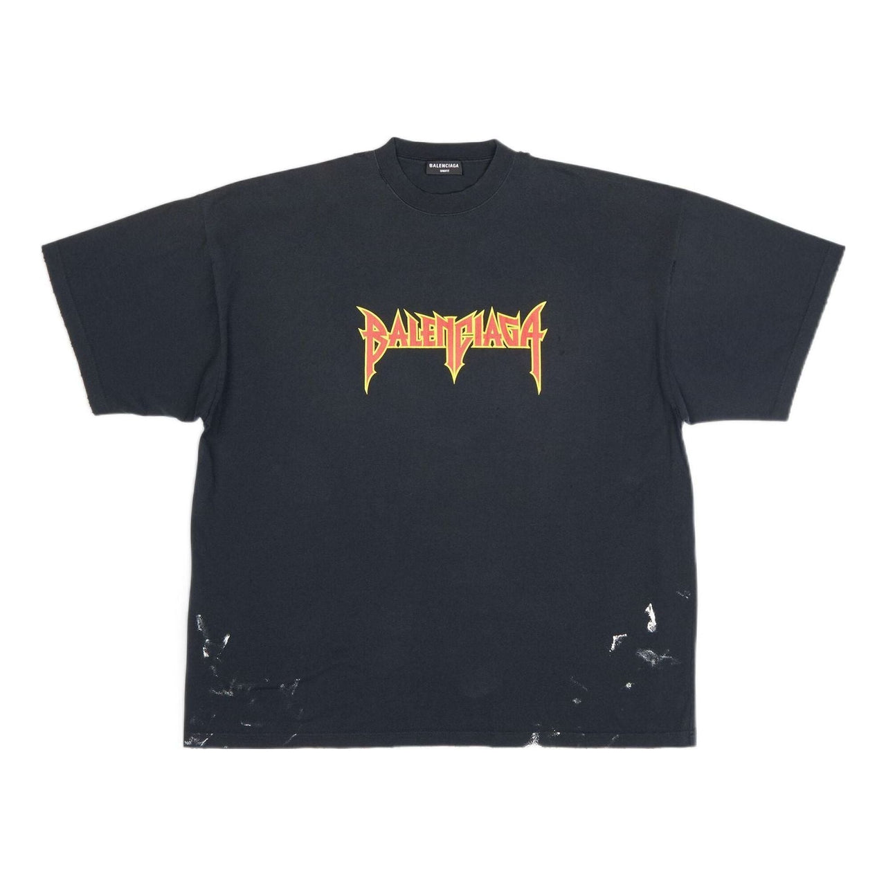 Balenciaga Metallica Short Sleeve T-Shirt Oversized Fit 'Black Orange' 694576TMV880105