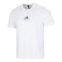 Men's adidas U JF SS Tee 2 Logo Athleisure Casual Sports Round Neck Short Sleeve White T-Shirt HM2979
