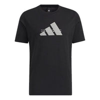 adidas Alphabet Logo Printing Sports Short Sleeve Black HE9937