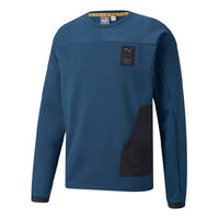 PUMA Logo Round Neck Long Sleeves Pullover Navy Blue 521005-65