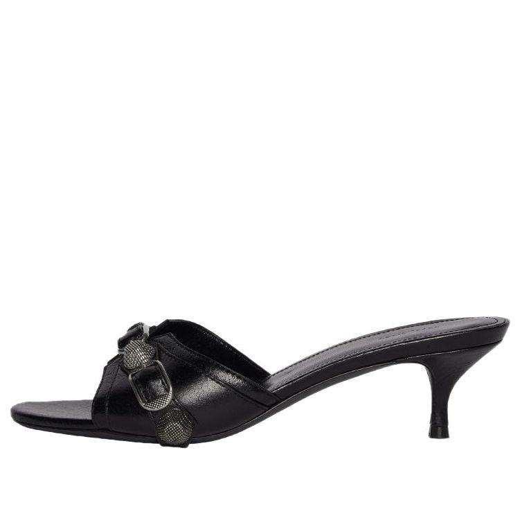 (WMNS) Balenciaga Cagole 50mm Sandals 'Black Arena Lambskin' 694350WAD4E1081