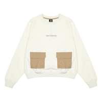 (WMNS) New Balance Casual Pocket Sweatshirt 'White Brown' AWT23320-CIC