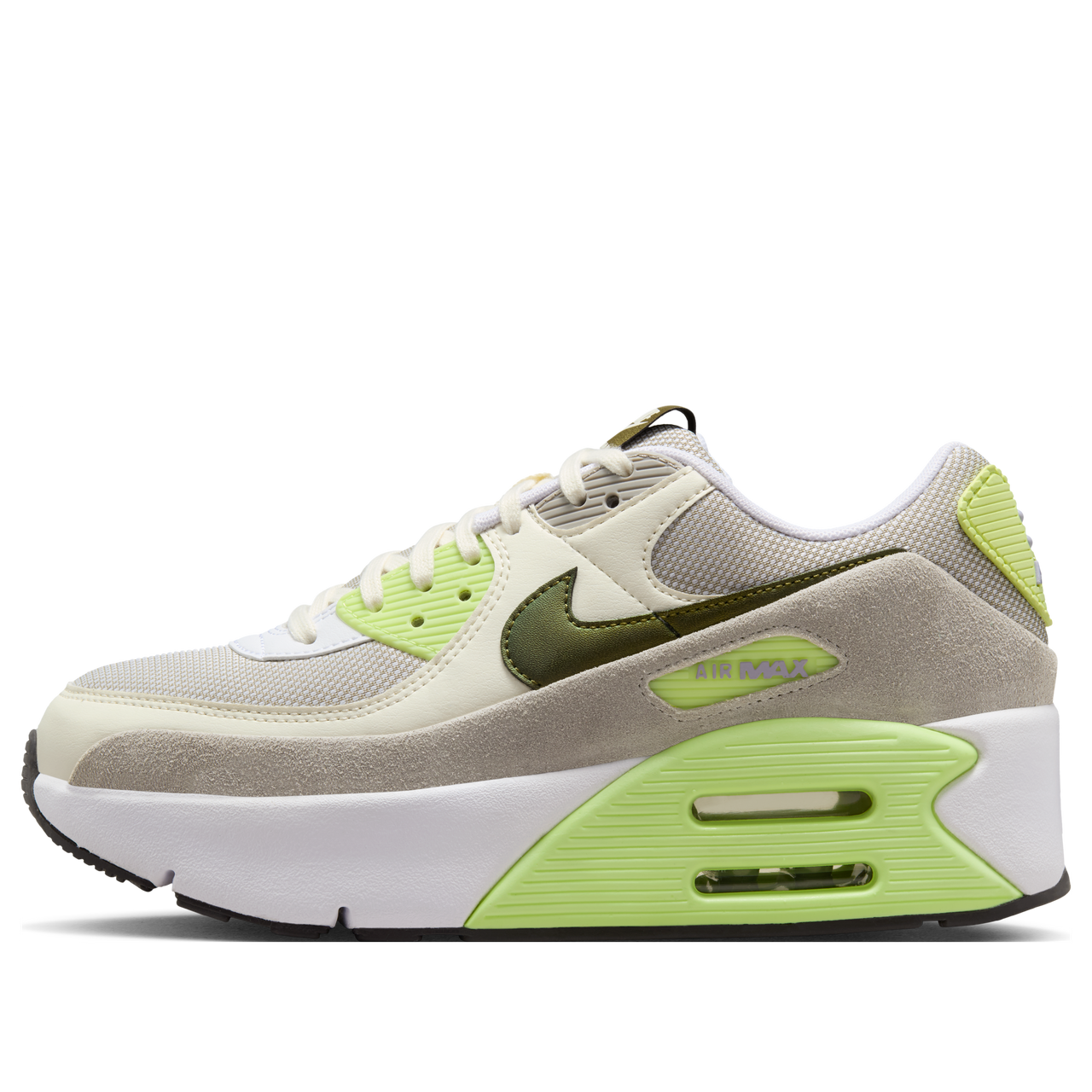 (WMNS) Nike Air Max 90 LV8 'White Pale Ivory College Gray Light Lemon Twist' IB8061-100