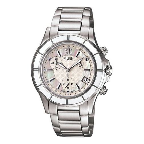 CASIO SHEEN Waterproof Stainless Steel Strap White Analog SHE-5516D-7A